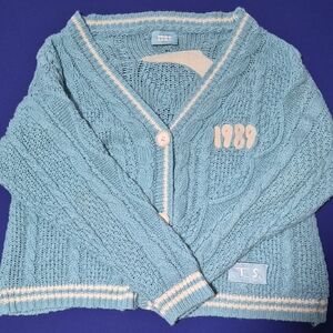 Taylor Swift Original 1989 Light Blue Cable Knit Cardigan